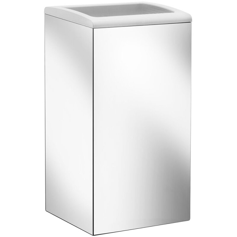 Изображение товара Корзина для мусора Keuco Collection Moll 12788010000, хром, белый Изображение товара Корзина для мусора Keuco Collection Moll 12788010000, хром, белый