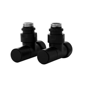 Изображение товара Вентиль угловой Energy SG8202-1SCH0405/2Black для полотенцесушителя 1/2 дюйма - 3/4 дюйма, комплект - 2 штуки, цвет черный матовый, ручка круг