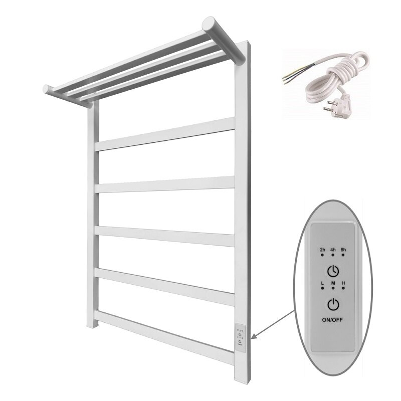 Изображение товара Электрический полотенцесушитель Маргроид Вид 81-10 профильный, 50x80 см, с полкой, белый матовый