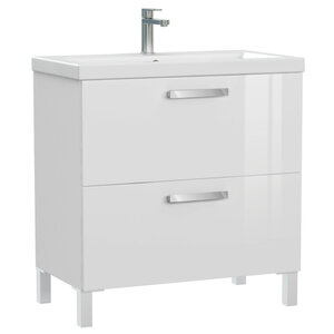 Изображение товара Тумба с раковиной Cersanit Melar, A64763, 80 см и смесителем Cersanit Elio, белая