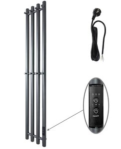 Изображение товара Полотенцесушитель электрический Маргроид Inaro, Inaro-12018-1049-7024R, ширина 20 см, высота 120 см, диммер справа, графитовый серый