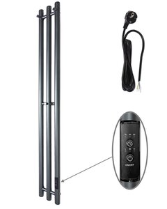 Изображение товара Полотенцесушитель электрический Маргроид Inaro 3v, Inaro3v-12012-1049-7024R, ширина 15, высота 120 см, диммер справа, графитовый серый