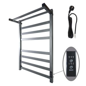 Изображение товара Полотенцесушитель электрический Маргроид Вид 81-10 профильный, 8110-8050-5179-7024, ширина 50 см, высота 80 см, с полкой, диммер справа, графитовый серый