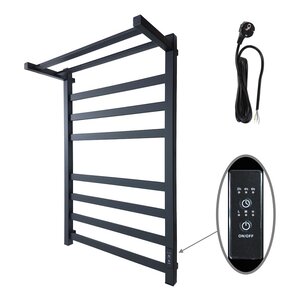 Изображение товара Полотенцесушитель электрический Маргроид Вид 81-10 профильный, 8110-8050-5179-9005, ширина 50 см, высота 80 см, с полкой, диммер справа, черный матовый