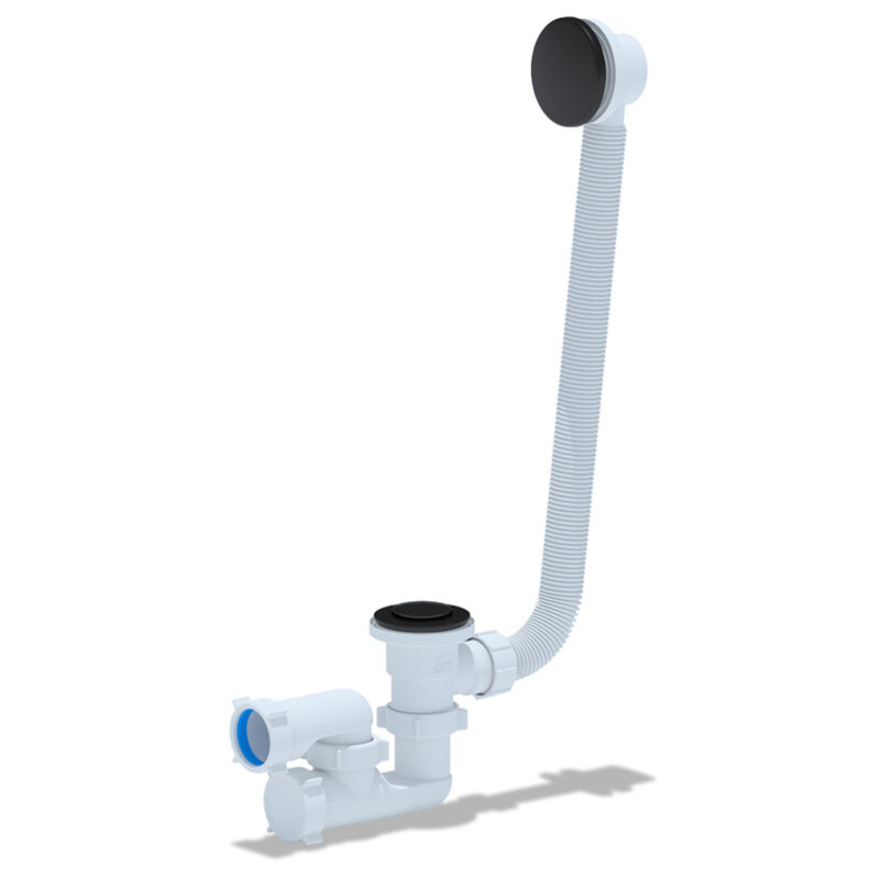 Изображение товара Сифон для ванны Cersanit Prime Black автоматический черный матовый 21х9х33 см