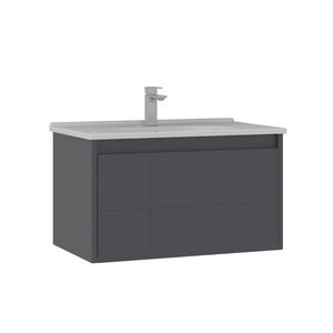 Изображение товара Тумба с раковиной Orka Likya 5002491 80 см антрацит матовый