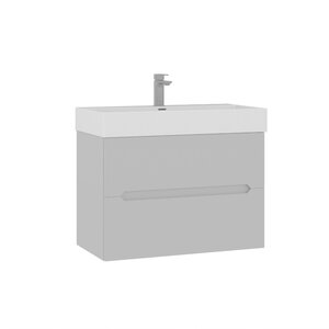 Изображение товара Тумба с раковиной Orka Malta 5001474, 80 см, подвесная, цвет кашемировый матовый