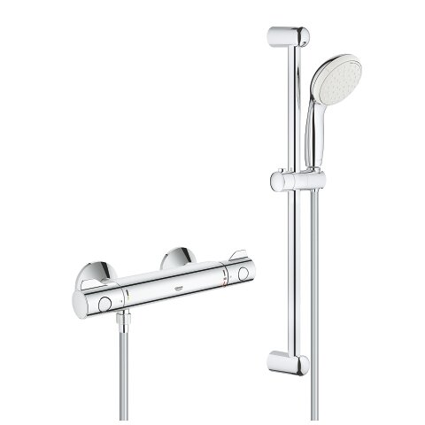 Изображение товара Смеситель для душа Grohe Grohtherm 800, 34565001, термостатический, с душевым гарнитуром, хром Изображение товара Смеситель для душа Grohe Grohtherm 800, 34565001, термостатический, с душевым гарнитуром, хром