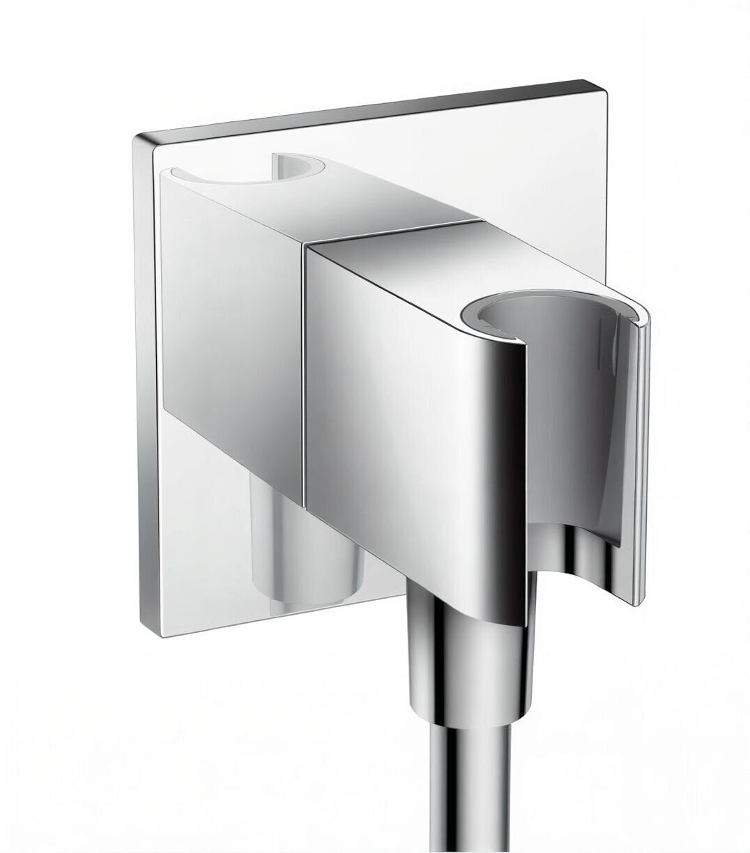 Изображение товара Шланговое соединение Hansgrohe FixFit Square с держателем, хром Изображение товара Шланговое соединение Hansgrohe FixFit Square с держателем, хром