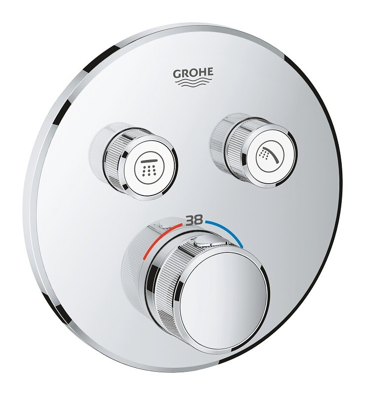 Изображение товара Смеситель для ванны и душа Grohe SmartControl, 29119000, термостатический, на 2 потребителя, хром Изображение товара Смеситель для ванны и душа Grohe SmartControl, 29119000, термостатический, на 2 потребителя, хром