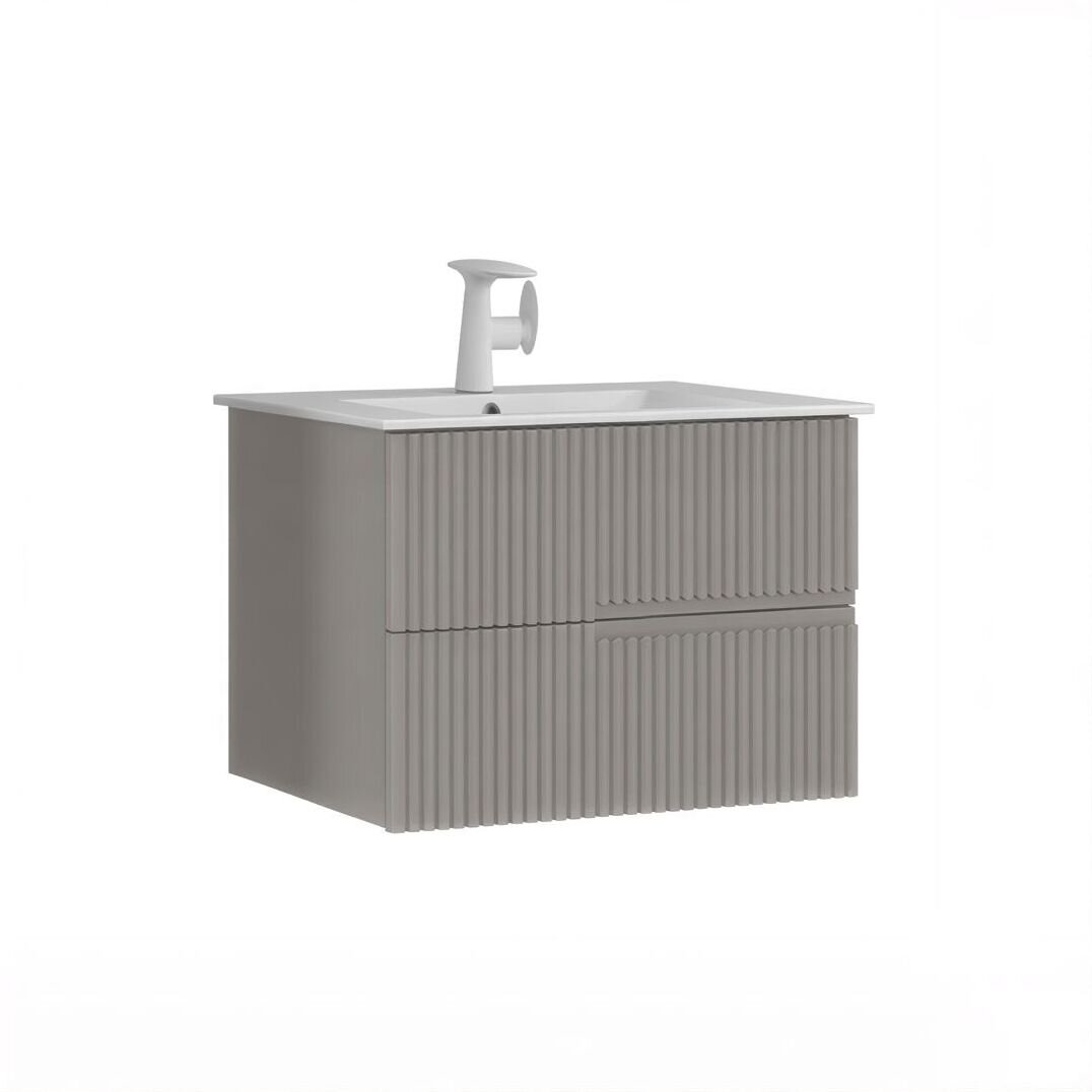 Изображение товара Тумба с раковиной Orka Moonlight 5001496, 70 см, подвесная, цвет бежевый матовый
