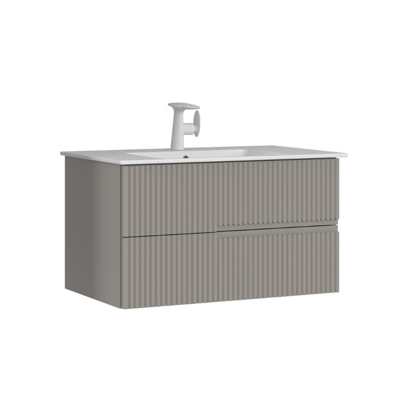 Изображение товара Тумба с раковиной Orka Moonlight 5001502, 90 см, подвесная, цвет бежевый матовый