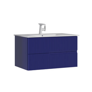 Изображение товара Тумба с раковиной Orka Moonlight 5001498, 90 см, подвесная, цвет синий матовый