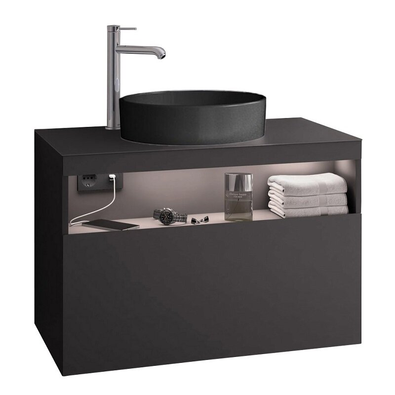 Изображение товара Тумба под раковину Keuco Stageline 80 см с подсветкой и мягким закрыванием