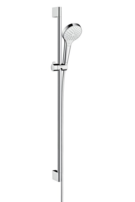 Изображение товара Душевой гарнитур Hansgrohe Croma Select S Vario 26572400, штанга 90 см, корпус хром, лицевая часть белая