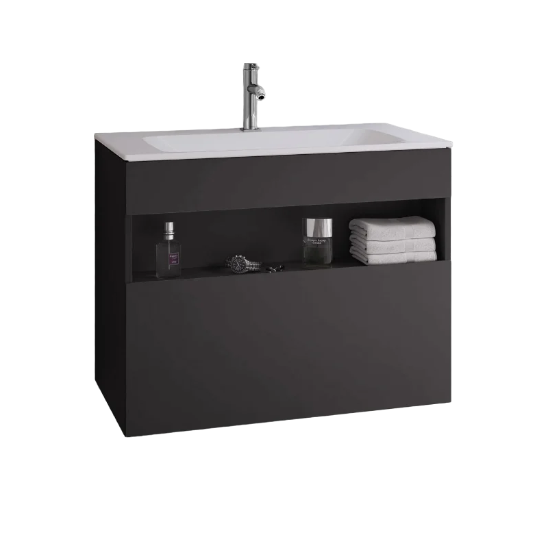 Изображение товара Тумба под раковину Keuco Stageline 32862970000, 80 см, 1 ящик, цвет вулканит матовый