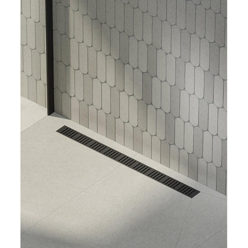 Изображение товара Дренажный канал Kerama Marazzi APZ10BLACK-750KM, 75 см, с перфорированной решеткой, цвет черный Изображение товара Дренажный канал Kerama Marazzi APZ10BLACK-750KM, 75 см, с перфорированной решеткой, цвет черный