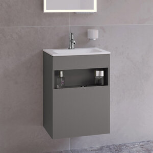 Изображение товара Тумба под раковину Keuco Stageline 32822290001, 46 см, петли слева, цвет инокс матовый