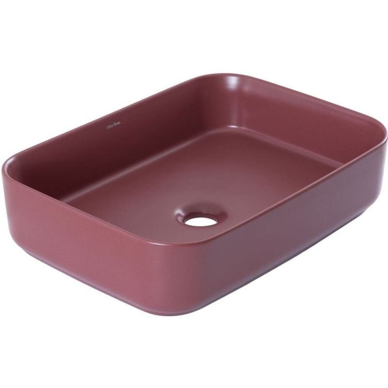 Изображение товара Накладная керамическая раковина Allen Brau Fantasy 50х36 бордовая без отверстий