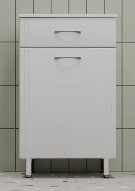 Изображение товара Тумба Style Line Эко Стандарт с ящиком и корзиной, белая, 50 см