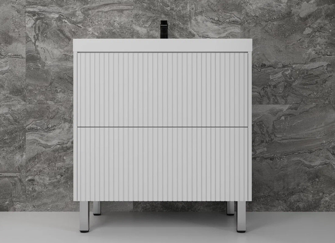 Изображение товара Тумба с раковиной Style Line Стокгольм ЛС-00002335, 2 ящика, 80х45х82 см, с раковиной Andrea Classic ЛС-00000723, 80x45x15,4