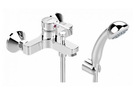 Изображение товара Смеситель Vidima Логик (Logik) BA279AA для ванны и душа с душевым гарнитуром, хром