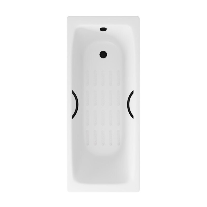 Изображение товара Чугунная ванна Delice Biove 170x75 см антискользящее покрытие черные ручки