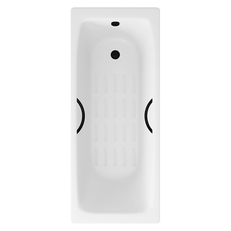 Изображение товара Чугунная ванна Delice Biove 170x75 см антискользящее покрытие черные ручки