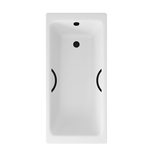 Изображение товара Ванна чугунная Delice Parallel DLR220503RB, 150 х 70 см, без покрытия, ручки черные матовые, цвет белый