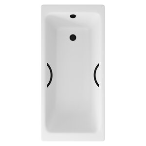 Изображение товара Чугунная ванна Delice Parallel 150х70 см без покрытия с ручками черные матовые