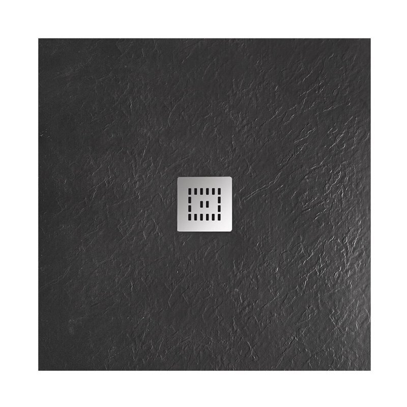 Изображение товара Душевой поддон BelBagno TRAY-MR-UNO-A-90-35-NERO-CR, 90 х 90 см, черный, квадратный, сифон хром