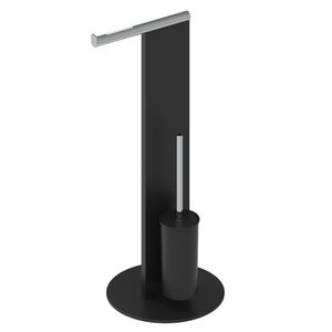 Изображение товара Набор аксессуаров для туалета на стойке Keuco 04986370101 черный хром напольный Germany