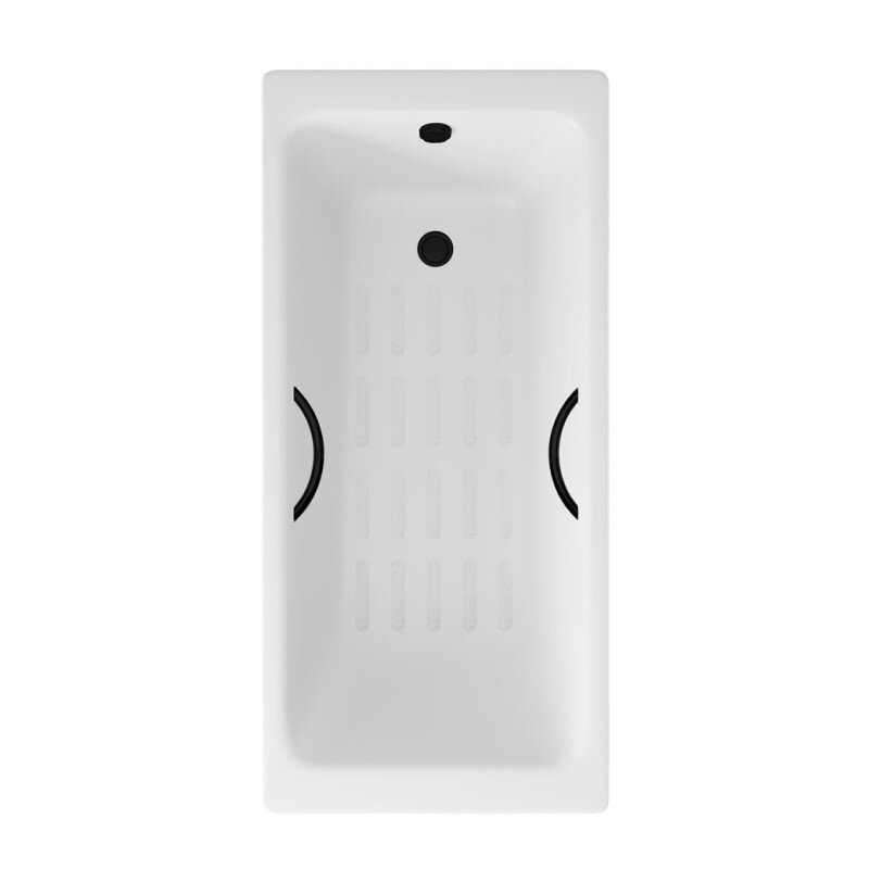 Изображение товара Ванна чугунная Delice Parallel DLR220505RB-AS, 170 х 70 см, антискользящее покрытие, ручки черные матовые, цвет белый Изображение товара Ванна чугунная Delice Parallel DLR220505RB-AS, 170 х 70 см, антискользящее покрытие, ручки черные матовые, цвет белый