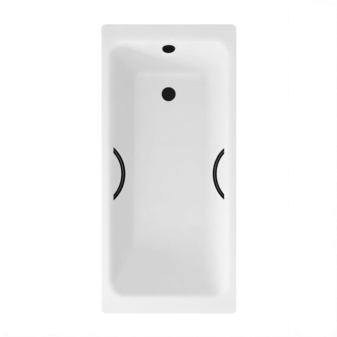 Изображение товара Ванна чугунная Delice Parallel DLR220502RB, 170 х 80 см, без покрытия, ручки черные матовые, цвет белый Изображение товара Ванна чугунная Delice Parallel DLR220502RB, 170 х 80 см, без покрытия, ручки черные матовые, цвет белый