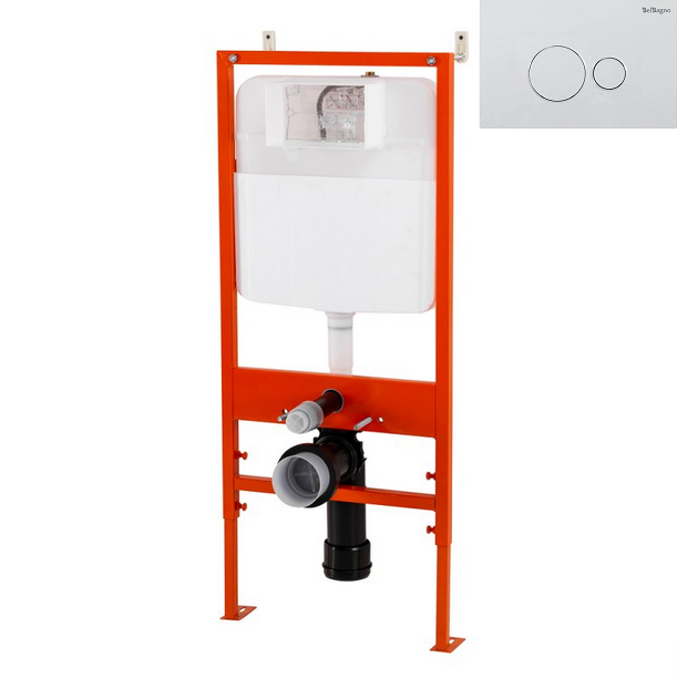 Изображение товара Инсталляция для унитаза BelBagno BB026/BB082BL с клавишей смыва белая