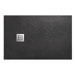 Изображение товара Душевой поддон BelBagno Uno, TRAY-MR-UNO-AH-120/80-35-NERO-CR, 120 х 80 см прямоугольный, с сифоном, черный матовый