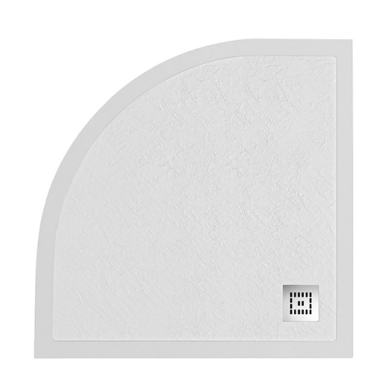 Изображение товара Душевой поддон BelBagno Uno, TRAY-MR-UNO-R-80-550-35-W-CR, 80 х 80 см, четверть круга, с сифоном, белый