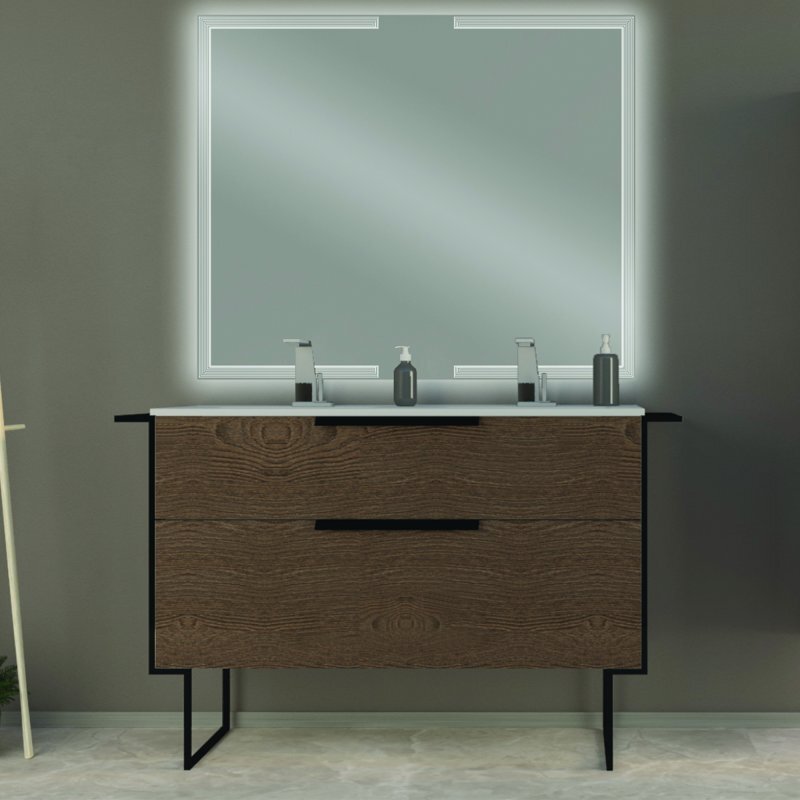 Изображение товара Тумба под раковину Cezares Urban 120 см на подвесе с ящиками цвета Frassino scuro