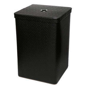 Изображение товара Пуф с корзиной для белья Camelos, точки, черный/хром, PBLH-K