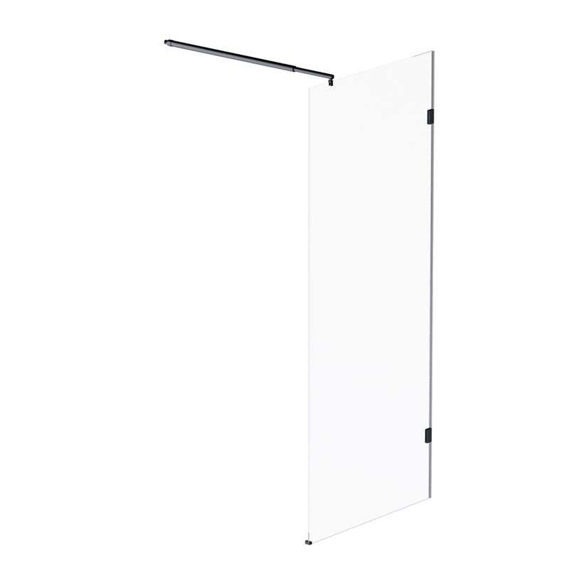 Изображение товара Душевая стенка Am.Pm X-Joy W94WI-80-F1-BTE, 80 см, со свободным входом, стекло прозрачное, фурнитура черный матовый