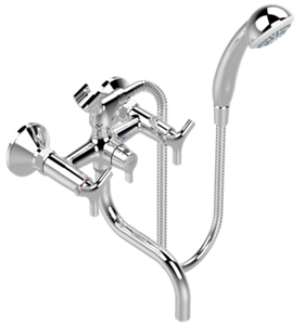 Изображение товара Смеситель Vidima ТРИНИТИ (Trinity) BA260AA для ванны и душа с душевым гарнитуром, поворотный излив, хром