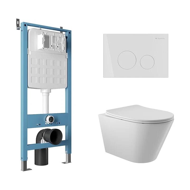 Изображение товара Aqueduto AQDS002: Унитаз безободковый с инсталляцией Tecnica и микролифтом