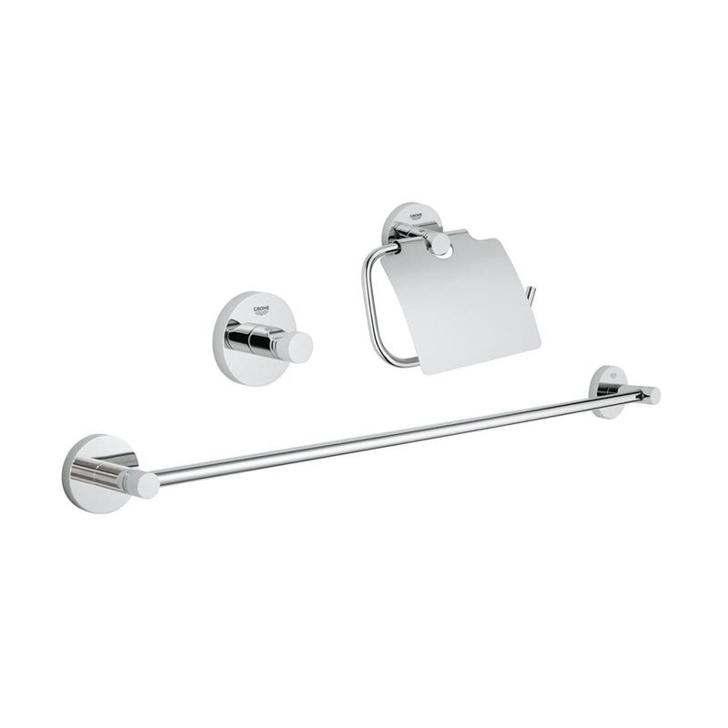 Изображение товара Набор аксессуаров Grohe Essentials 40775001 из нержавеющей стали с хромом для ванной