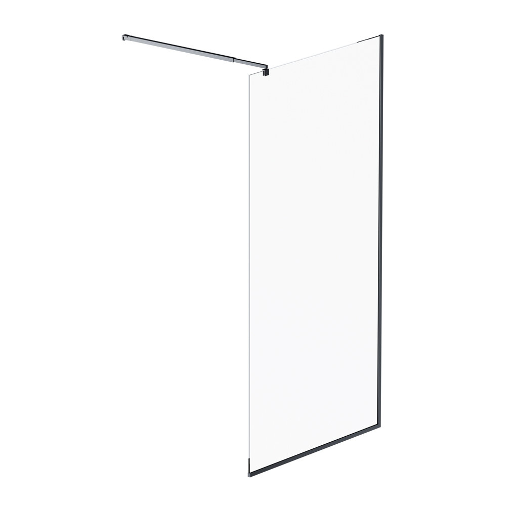 Изображение товара Душевая стенка Am.Pm Func W84WI-100-F1-BTE, 100 см, со свободным входом, стекло прозрачное, профиль черный