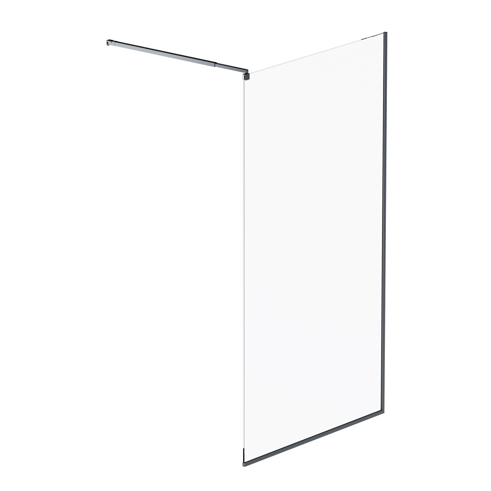 Изображение товара Душевая стенка Am.Pm Func W84WI-110-F1-BTE, 110 см, со свободным входом, стекло прозрачное, профиль черный