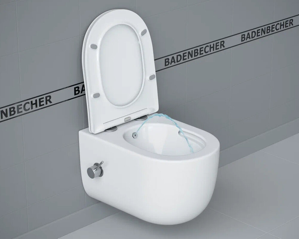 Изображение товара Подвесной унитаз Badenbecher 03ABRLW безободковый с биде и системой торнадо