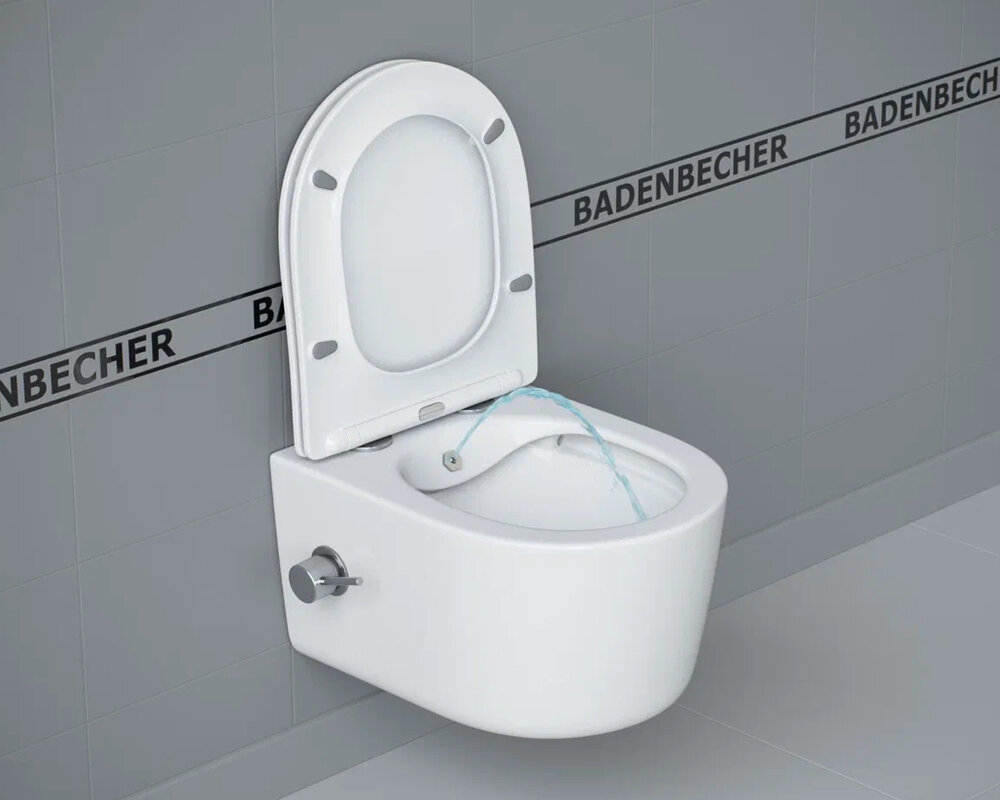 Изображение товара Подвесной унитаз Badenbecher 08ABRLW безободковый с функцией биде