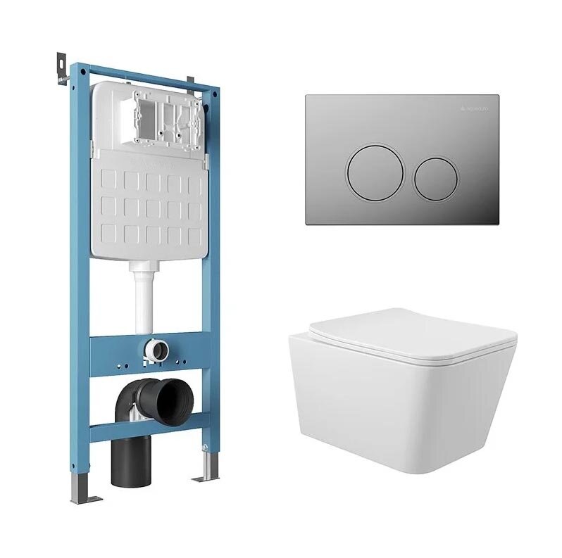 Изображение товара Подвесной унитаз Aqueduto Macio безободковый с микролифтом и системой инсталляции AQDS009