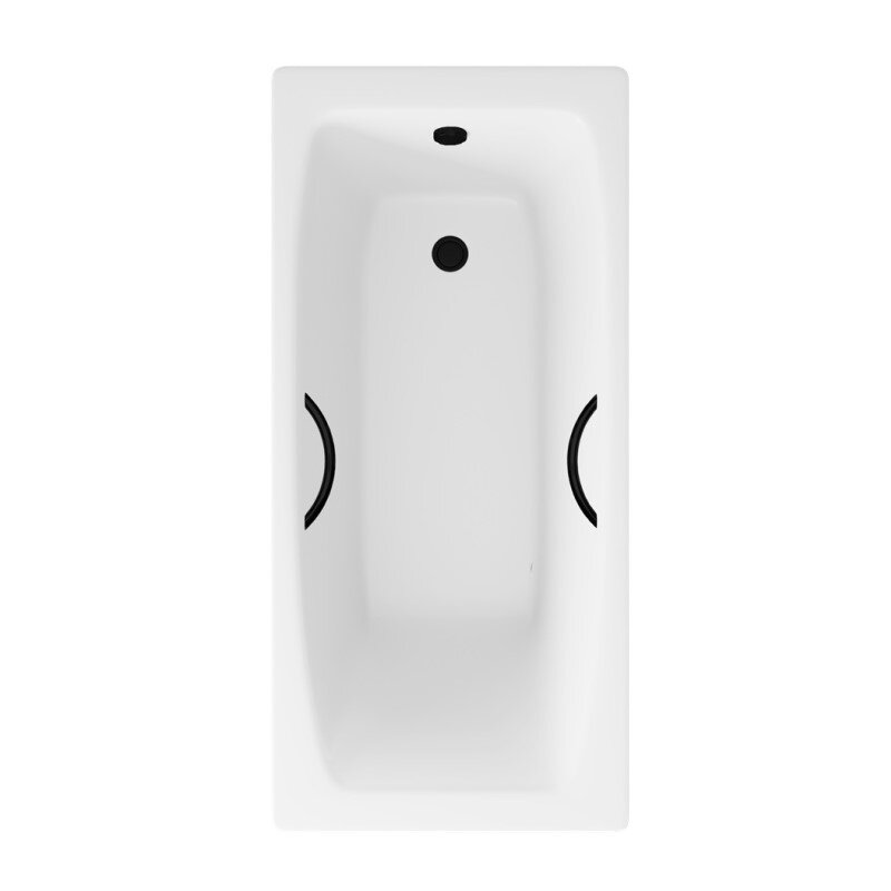 Изображение товара Ванна чугунная Delice Repos DLR220508RB, 170 х 70 см, без покрытия, ручки черные матовые, цвет белый