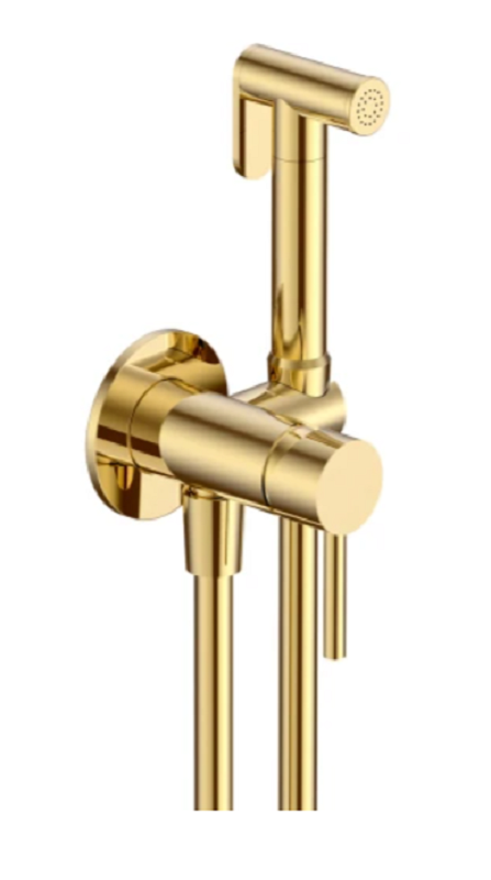 Изображение товара Гигиенический душ Aquame Siena, AQM6217GG, со смесителем, глянцевое золото Изображение товара Гигиенический душ Aquame Siena, AQM6217GG, со смесителем, глянцевое золото